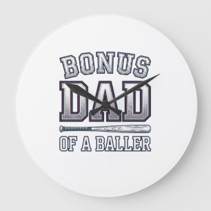 バスケ好きのボーナ Dad ヴィンテージ スポーツTシャツデザイン ラージ壁時計