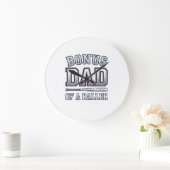 バスケ好きのボーナ Dad ヴィンテージ スポーツTシャツデザイン ラージ壁時計 (ホーム)