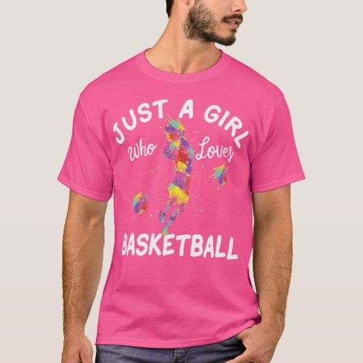 バスケ好きの女の子がファン Tシャツ (正面)