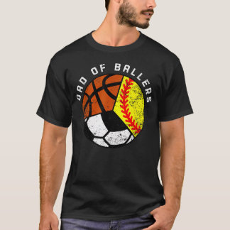 バスケ少年+サッカー少年+ソフトボールの父 Funny Tシャツ