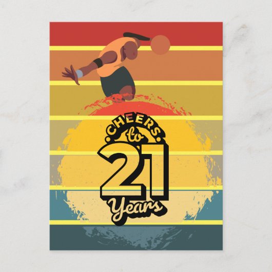 バスケ応援からSun Set Carの21th Birthday ポストカード (正面)