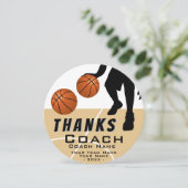 バスケ感謝していットボールプレーヤーのコーチ サンキューカード