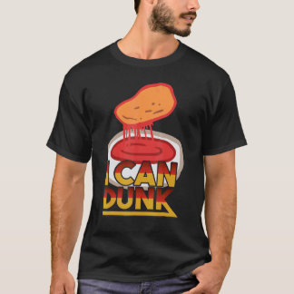バスケ用の面白いチキンナゲット私はダンクできますTシャツ Tシャツ