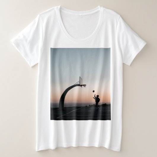 バスケ素晴らしットフープ プラスサイズTシャツ (デザイン正面)