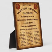 バスケ素晴らしットボールのコーチがアイディア選手の名前を贈る フォトプラーク (側面)