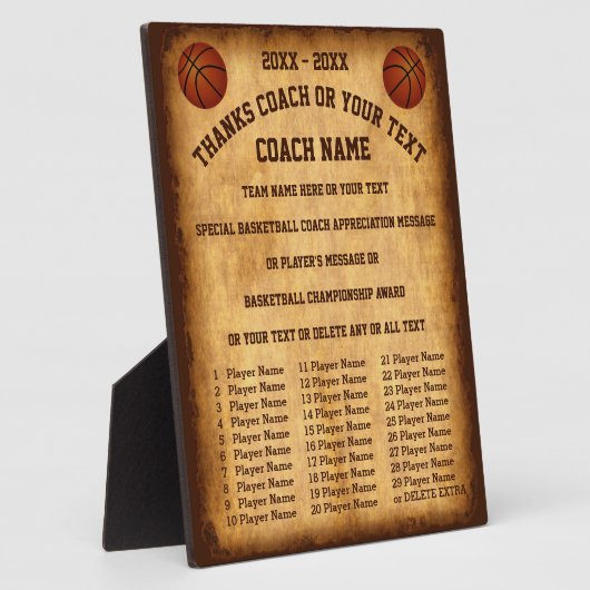 バスケ素晴らしットボールのコーチがアイディア選手の名前を贈る フォトプラーク (側面)