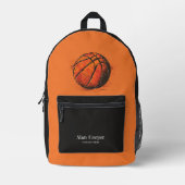 バスケ芸術的ットスポーツのキッズ プリントバックパック (正面)