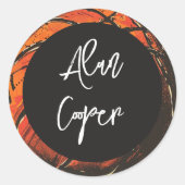 バスケ芸術的ットスポーツ名前をカスタムするキッズ ラウンドシール (正面)