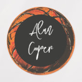 バスケ芸術的ットスポーツ名前をカスタムするキッズ ラベル (デザイン1)