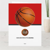 バスケ赤と白ットコーチカードありがとう カード (裏面)