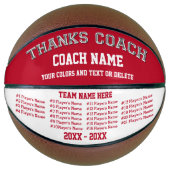 バスケ赤と白ットボパーソナライズされたールのコーチ バスケットボール (正面)