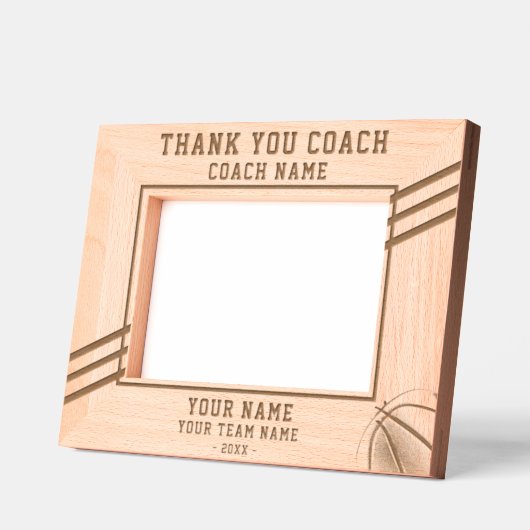 バスケ選手の名前チームスポーツありがとう レーザー彫刻フレーム (左)