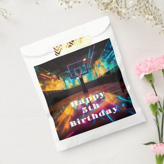 バスケ鮮やかットパーティーフェイバーバッグ フェイバーバッグ (封をした状態)