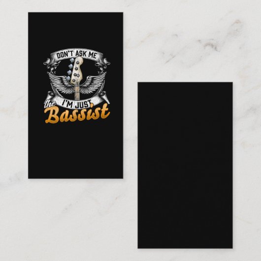 バスシストおもしろい引用文ミュージシャンギタリスト 名刺 (正面/裏面)