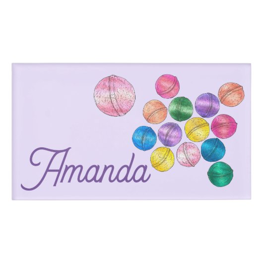 バスシャワカラフルー爆弾美しい製品店 名札 (正面)
