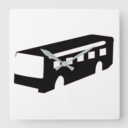 バスシルエット スクエア壁時計 (正面)