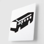 バスシルエット スクエア壁時計 (傾斜)