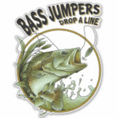 バスジャンパーがライン魚釣り魚を落とす シール (正面)