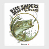 バスジャンパーがライン魚釣り魚を落とす シール (シート)