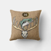 バスジャンプディアホーンスカルモノグラム クッション (裏面)