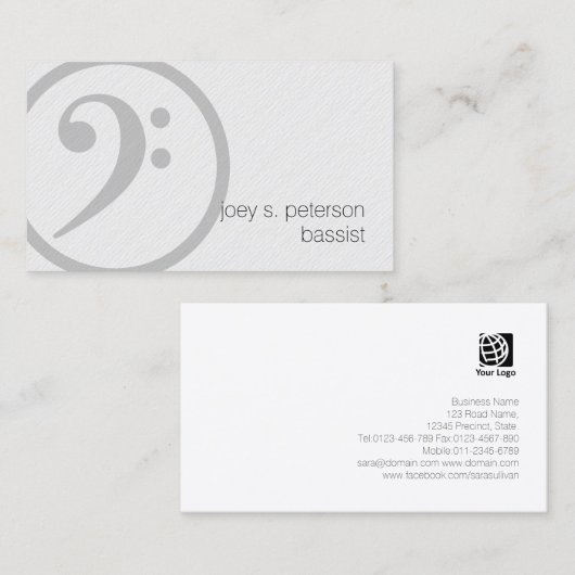 バスストはっきりしたベースクレフ、 音符記号のアイコン音楽 名刺 (正面/裏面)