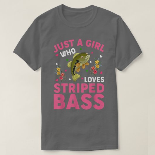 バスストライプの魚の恋人Striを愛する女の子 Tシャツ (デザイン正面)