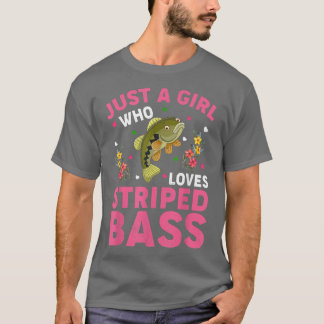 バスストライプの魚の恋人Striを愛する女の子 Tシャツ