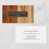 バススト – 木目の外観 名刺 (正面/裏面)