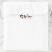 バスセットハウンズステッカー ラウンドシール (バッグ)