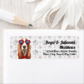 バスセットハウンドおもしろいドグラブ差出人住所 ラベル (インサイチュ)