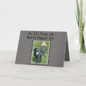 バスセットハウンドお尻おもしろい誕生日カード カード (正面)