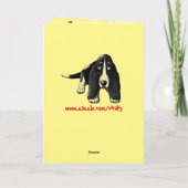 バスセットハウンドインクペンスケッチハッピーバースデーカード カード (裏面)