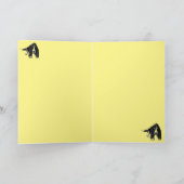 バスセットハウンドインクペンスケッチハッピーバースデーカード カード (内部)