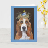 バスセットハウンドカード カード (黄色い花)