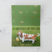 バスセットハウンドキャンパーオン誕生日カード カード (内部)