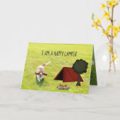 バスセットハウンドキャンパーオン誕生日カード カード (黄色い花)