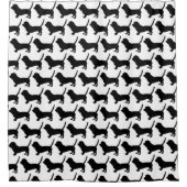 バスセットハウンドシルエットシャワーカーテン シャワーカーテン (正面)