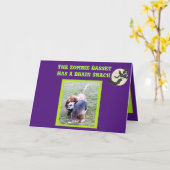 バスセットハウンドゾンビおもしろいハロウィンカード カード (黄色い花)