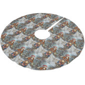 バスセットハウンドドッグオートバイクリスマス ブラッシュドポリエステルツリースカート (アングル)