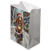 バスセットハウンドドッグオートバイクリスマス ミディアムペーパーバッグ (裏面アングル)