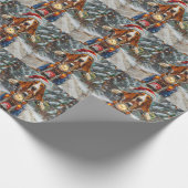 バスセットハウンドドッグオートバイクリスマス ラッピングペーパー (角)