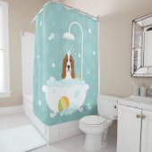 バスセットハウンドドッグシャワーカーテン シャワーカーテン (インサイチュ)