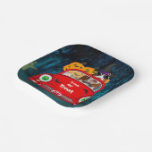 バスセットハウンドドッグドライビングカーホラーハロウィーン ペーパープレート (傾斜あり)