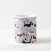 バスセットハウンドドッグボーンとポーズコーヒーマグ コーヒーマグカップ (中央)