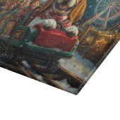バスセットハウンドドッグローラーコースタークリスマス カッティングボード (角)