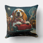 バスセットハウンドドッグローラーコースタークリスマス クッション (裏面)