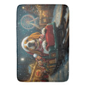 バスセットハウンドドッグローラーコースタークリスマス バスマット (正面縦)