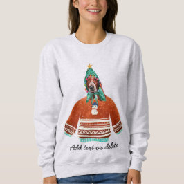 バスセットハウンドドッグ醜いクリスマスドッグママ汗シャツ スウェットシャツ