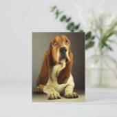 バスセットハウンドパピードグハローラヴ考えィズ、あなたのね ポストカード (スタンド正面)