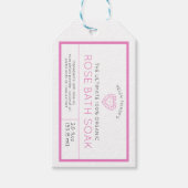 バスソーク塩またはバスボムピンク製品ラベル ギフトタグ (正面)